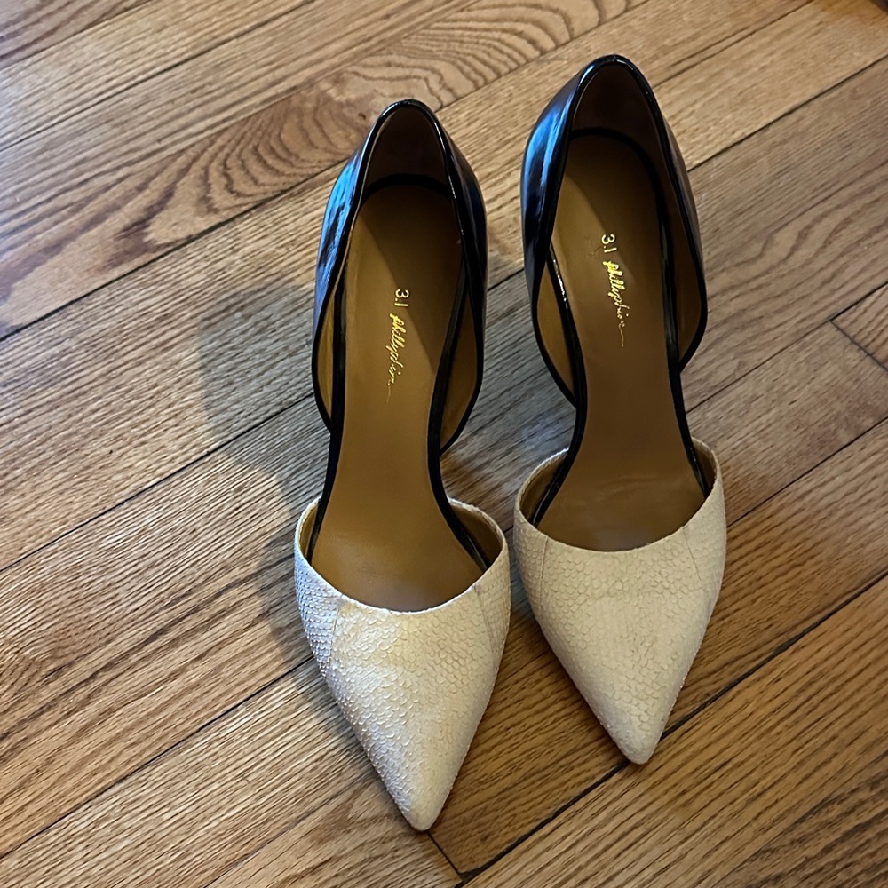 3.1 Phillip Lim Black and Cream Heels